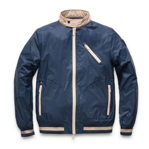 Nobis Mateo Bomber Jacket Mens Medium Navy Blue Full Zip Nylon Water Repellent